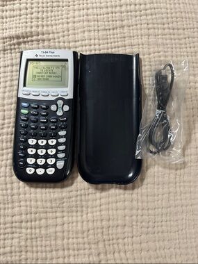 Texas Instruments TI-84 Plus Graphing Calculator - Black and White Buttons